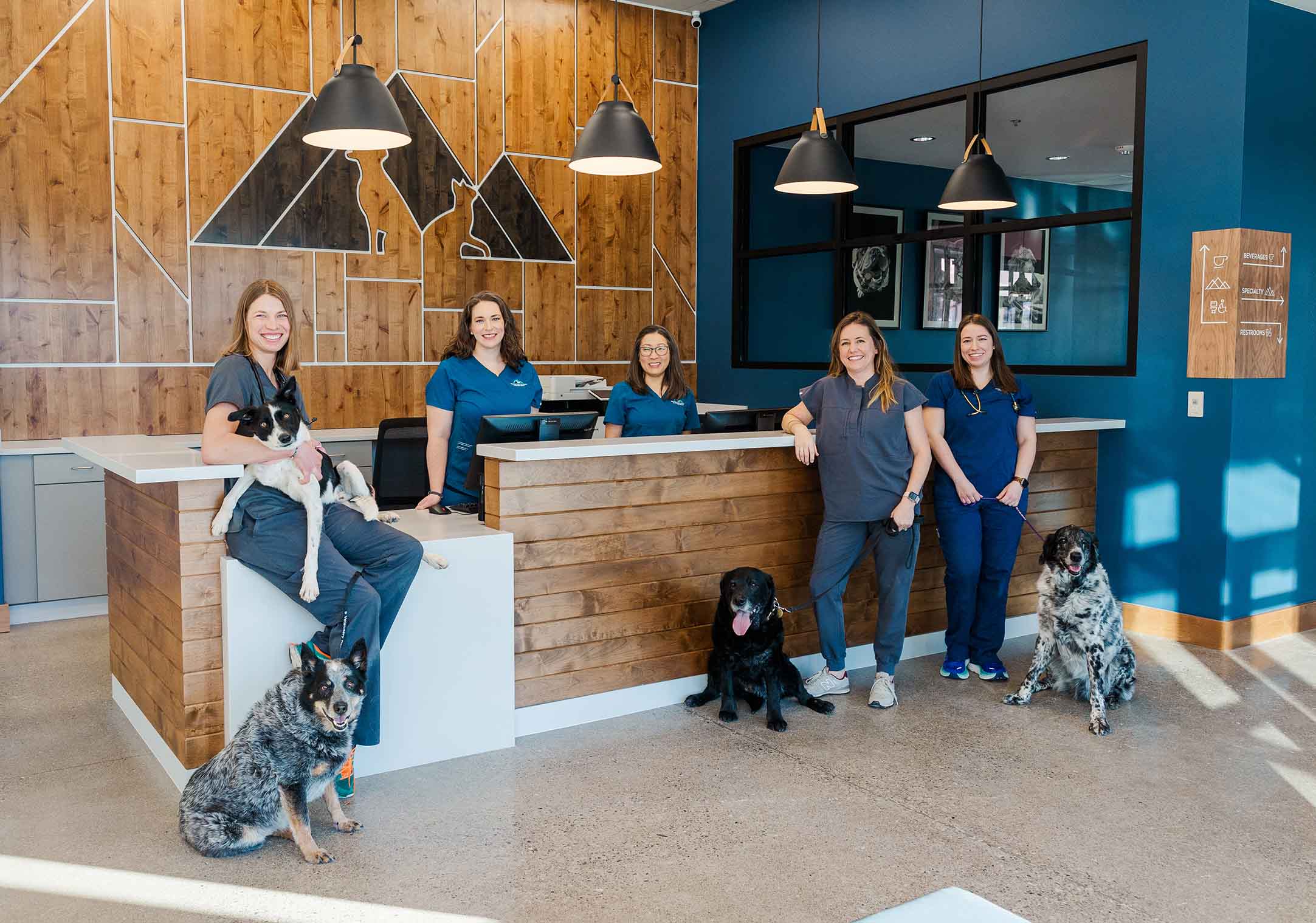 Veterinary team in the lobby