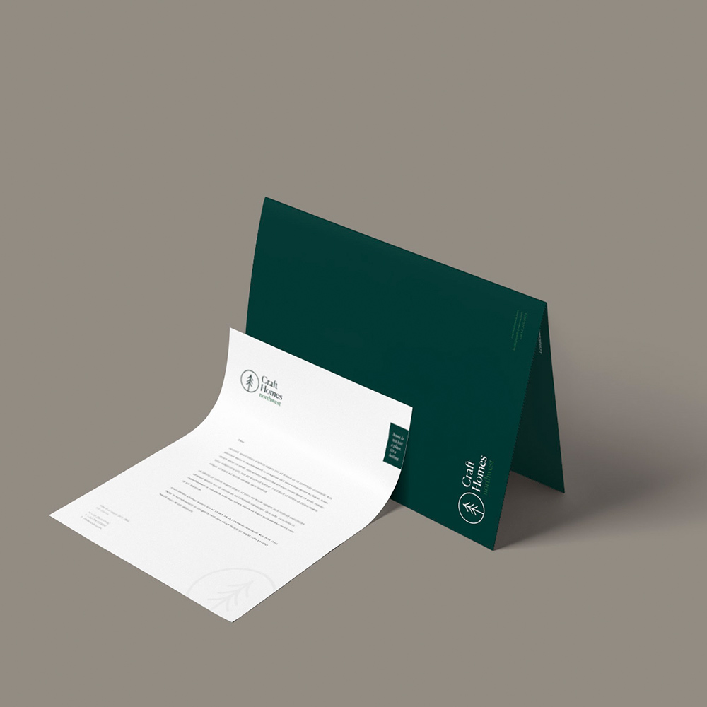 branded folder design for craft homes nw