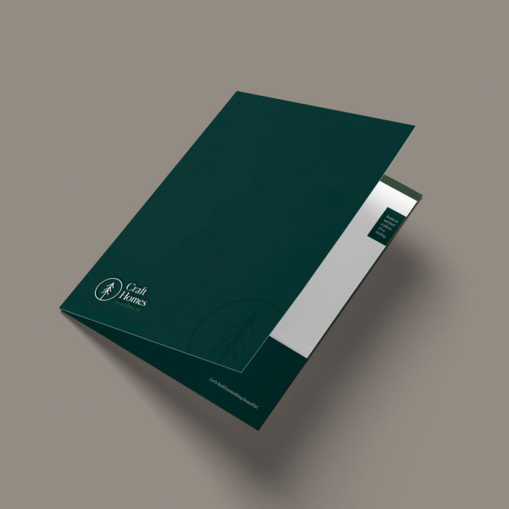 branded folder design for craft homes nw