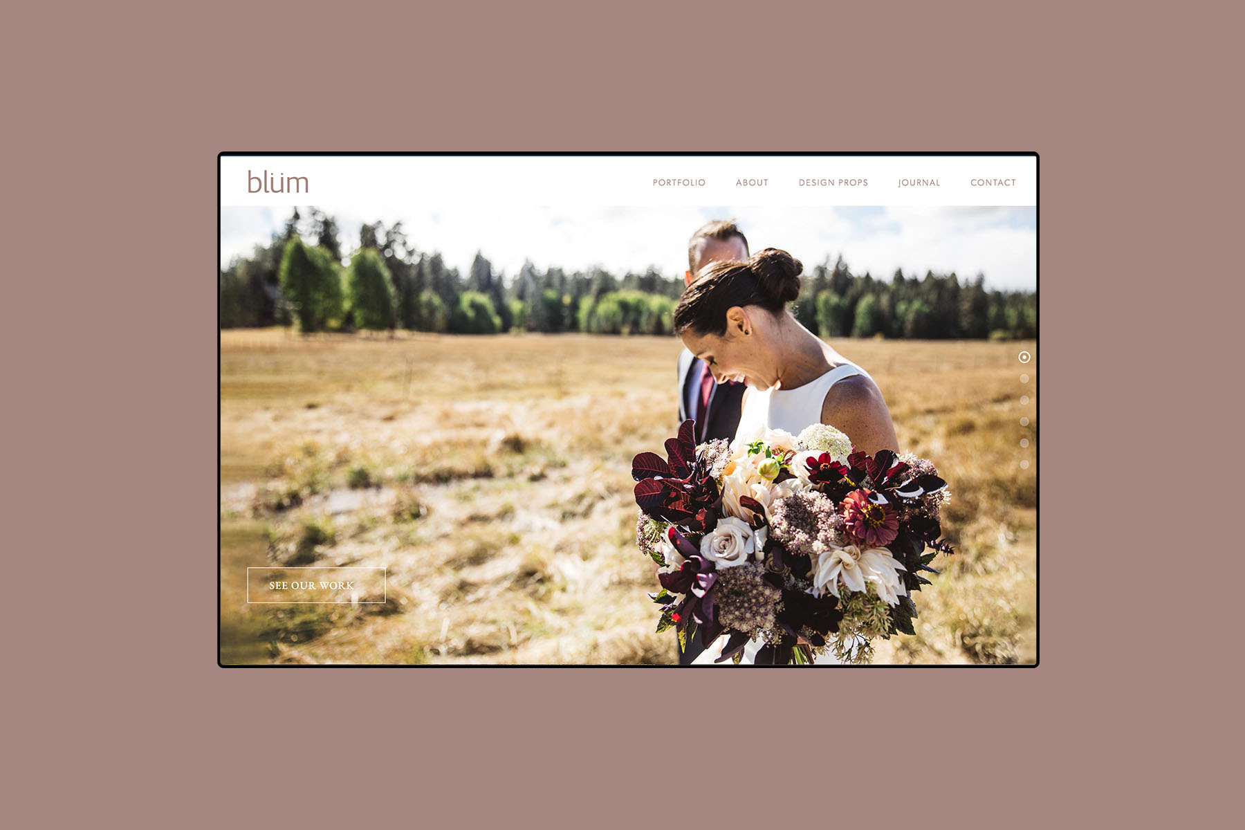 desktop web design for Blum floral design