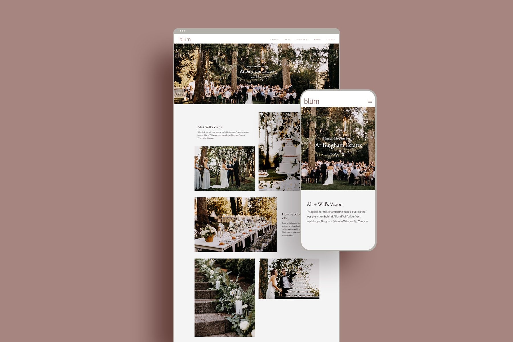 portfolio page web design for portlands best floral designers