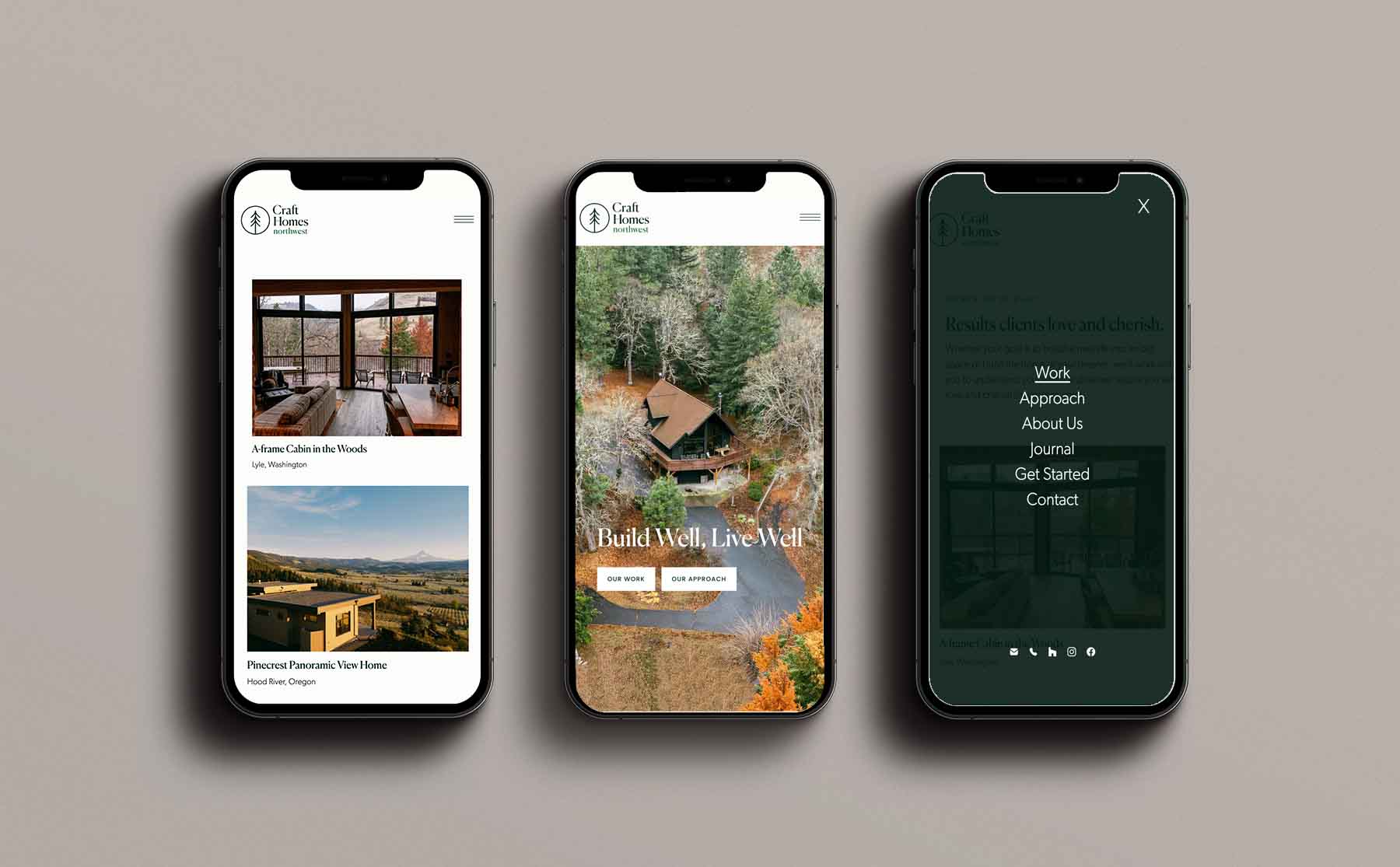 home builder website design example mobile pages for Craft Homes NW