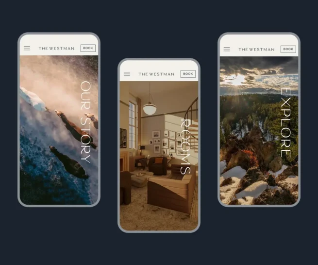 hotel mobile web design on iphone for The Westman