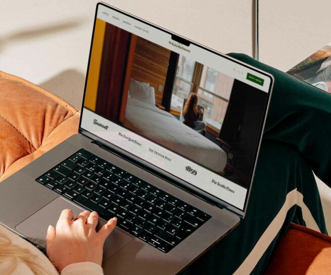 Hotel web design for laptop