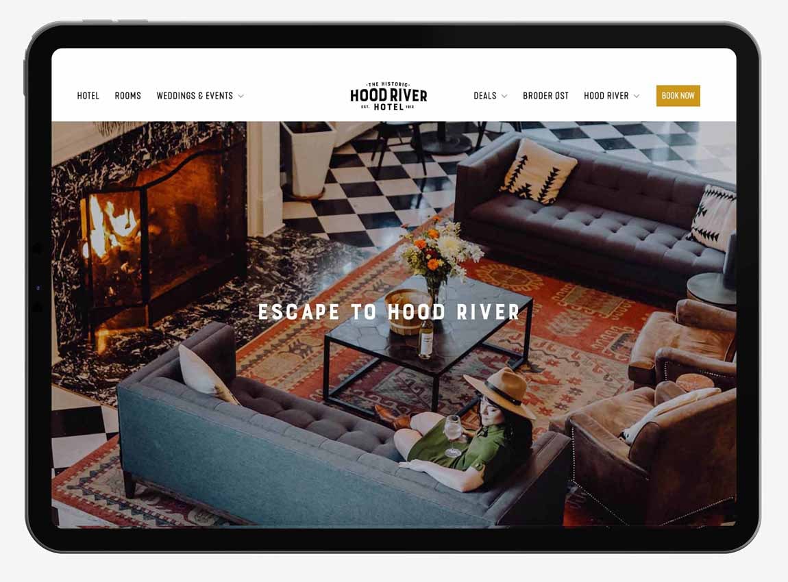 Hotel website design for Hood River Hotel