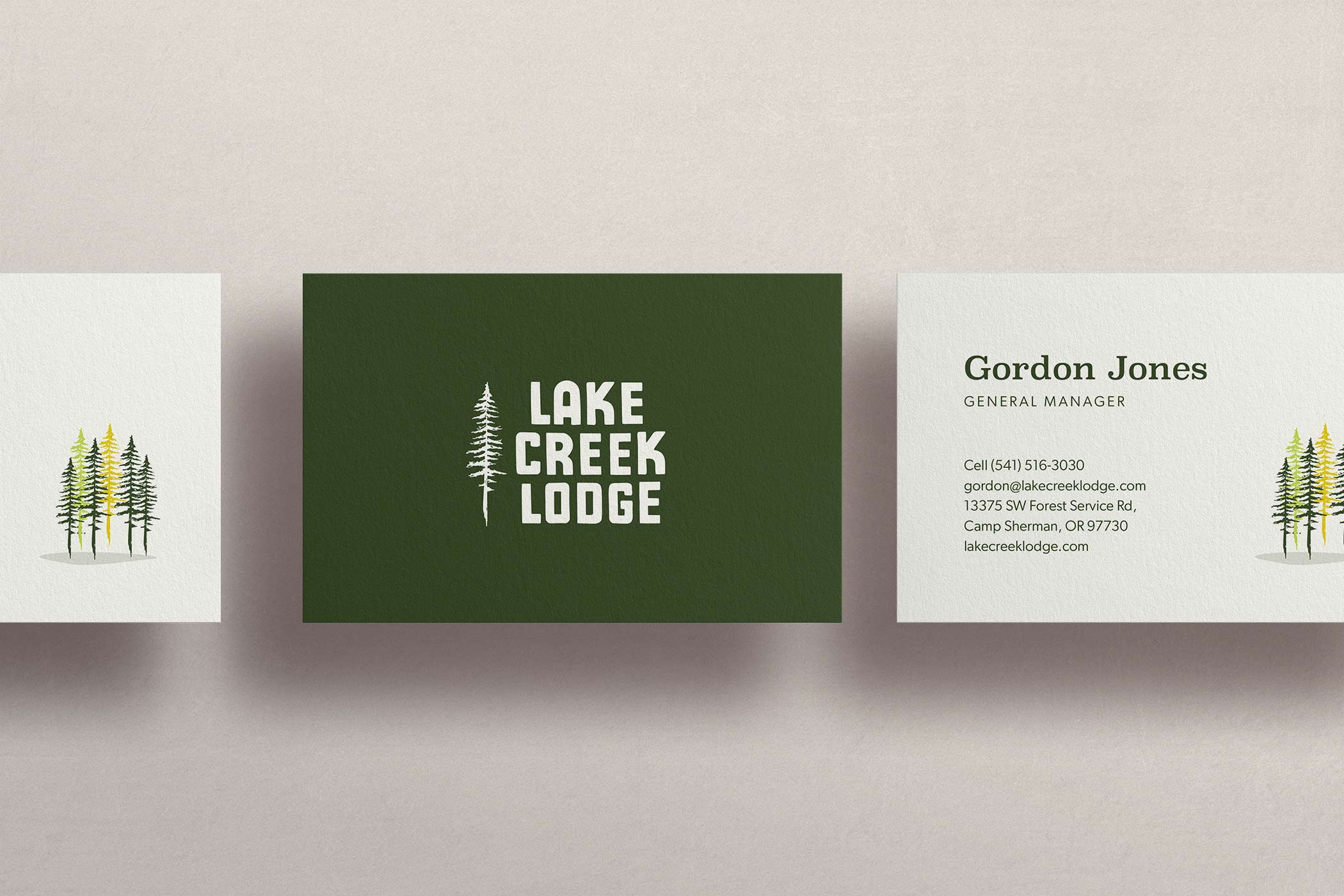lake creek lodge business card