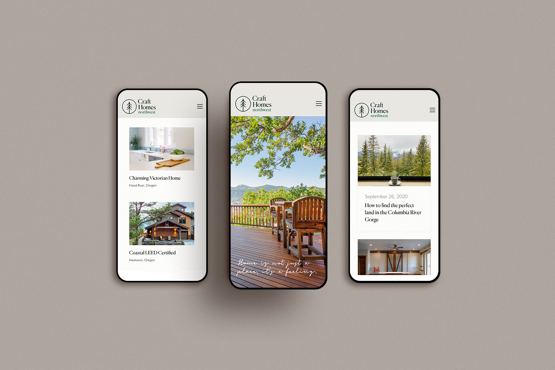 mobile website design for craft homes nw