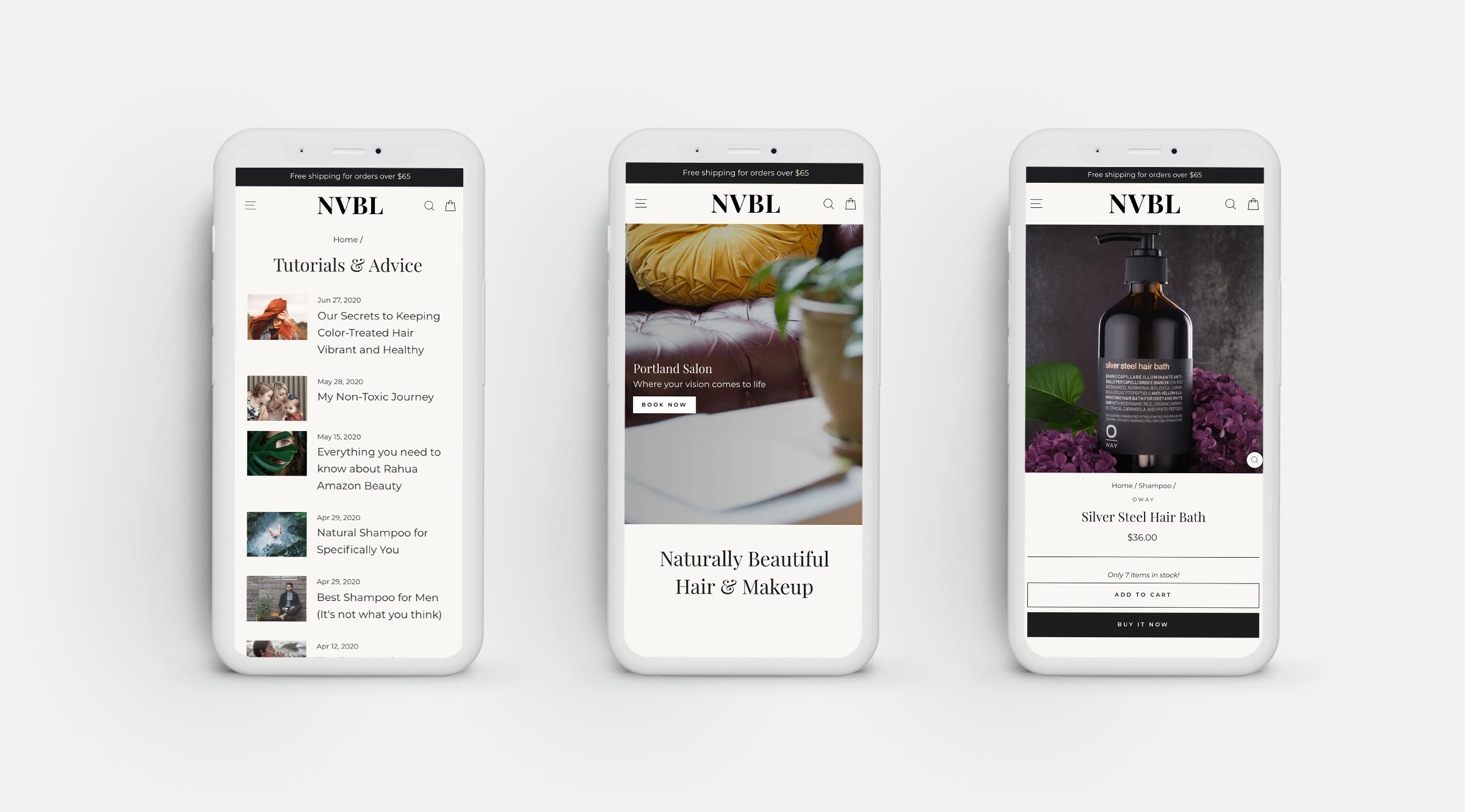 nvbl mobile e commerce design