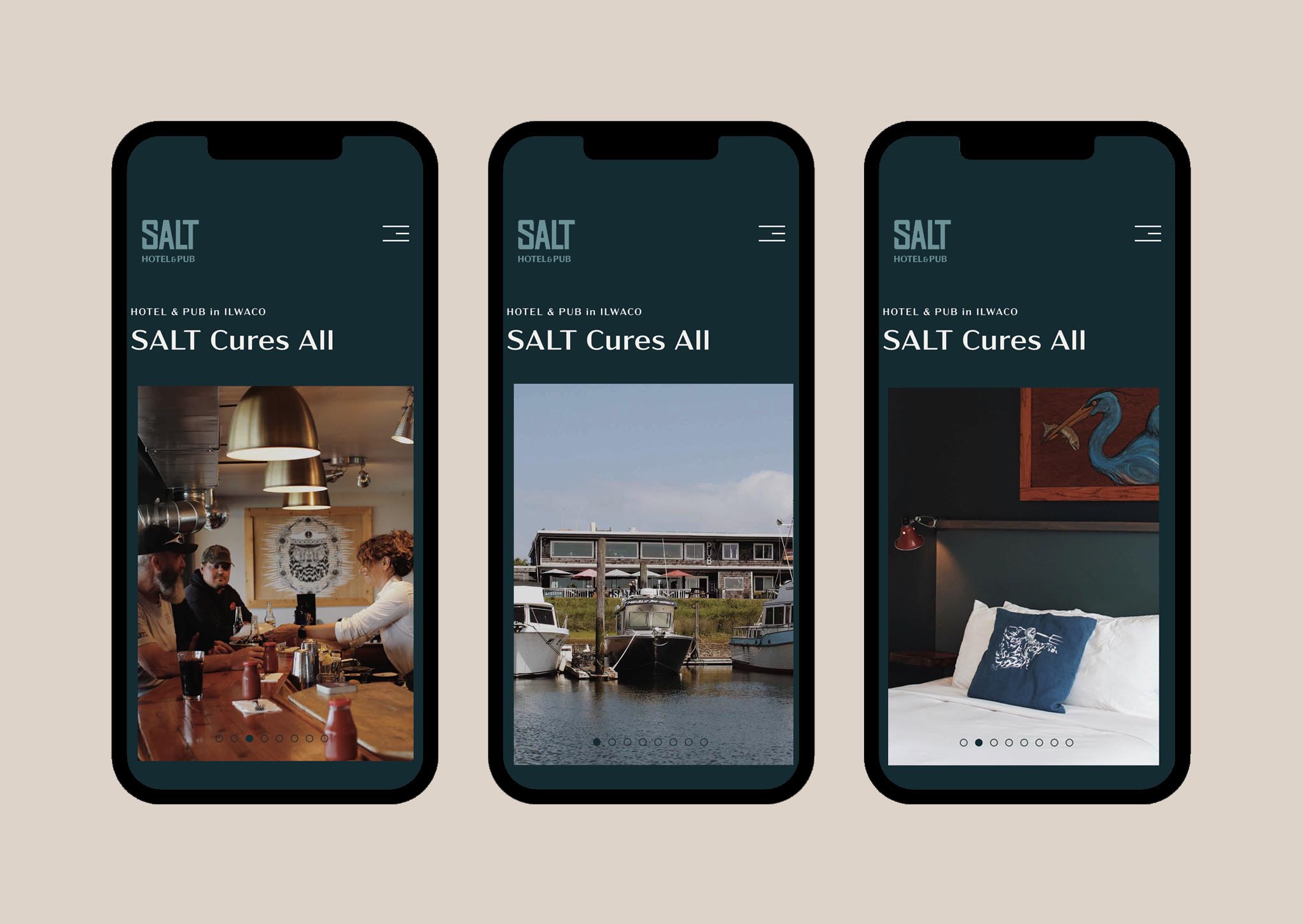 squarespace mobile web design for salt hotel bunkroom