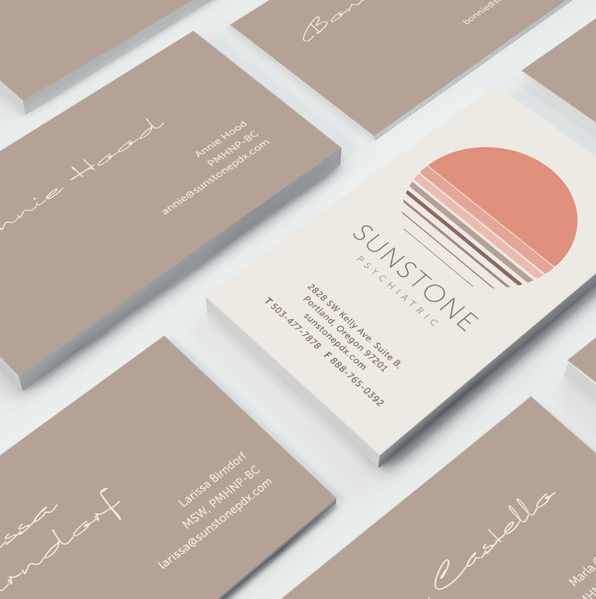 Sunstone Psychiatric Business Card Design