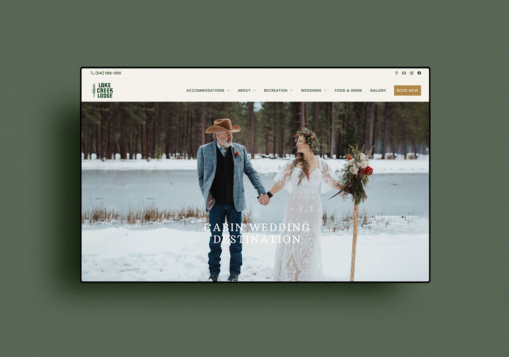 web design home page lake creek lodge weddings