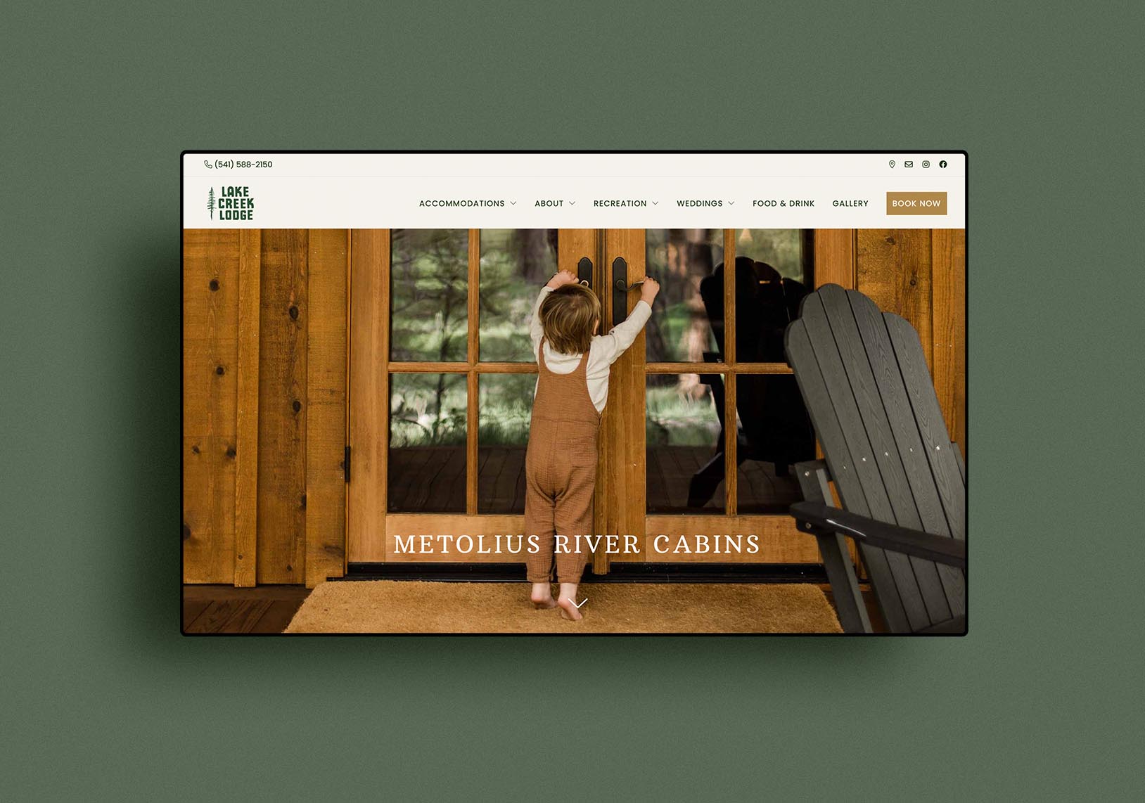 web design cabins page lake creek lodge