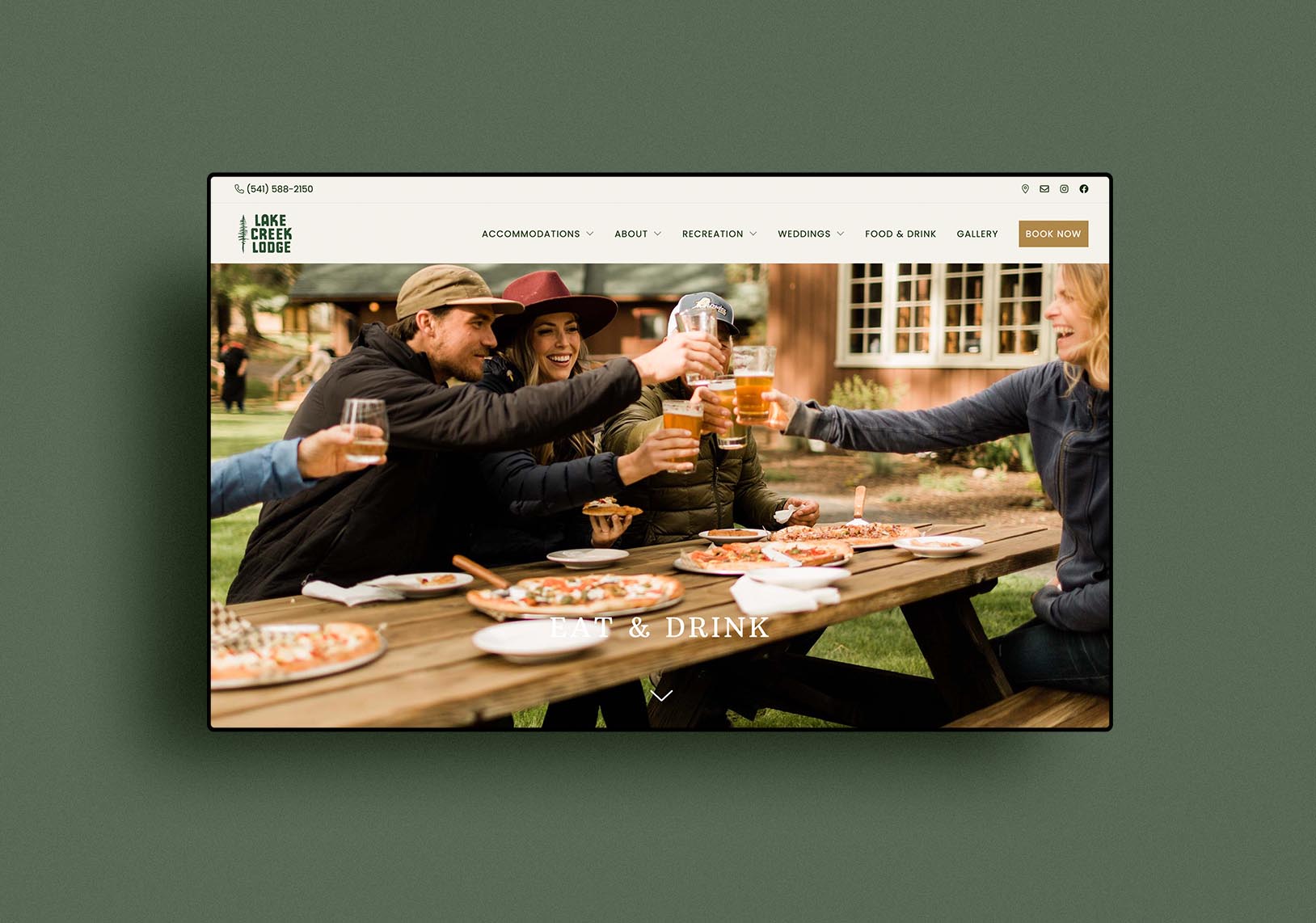 web design food page lake creek lodge