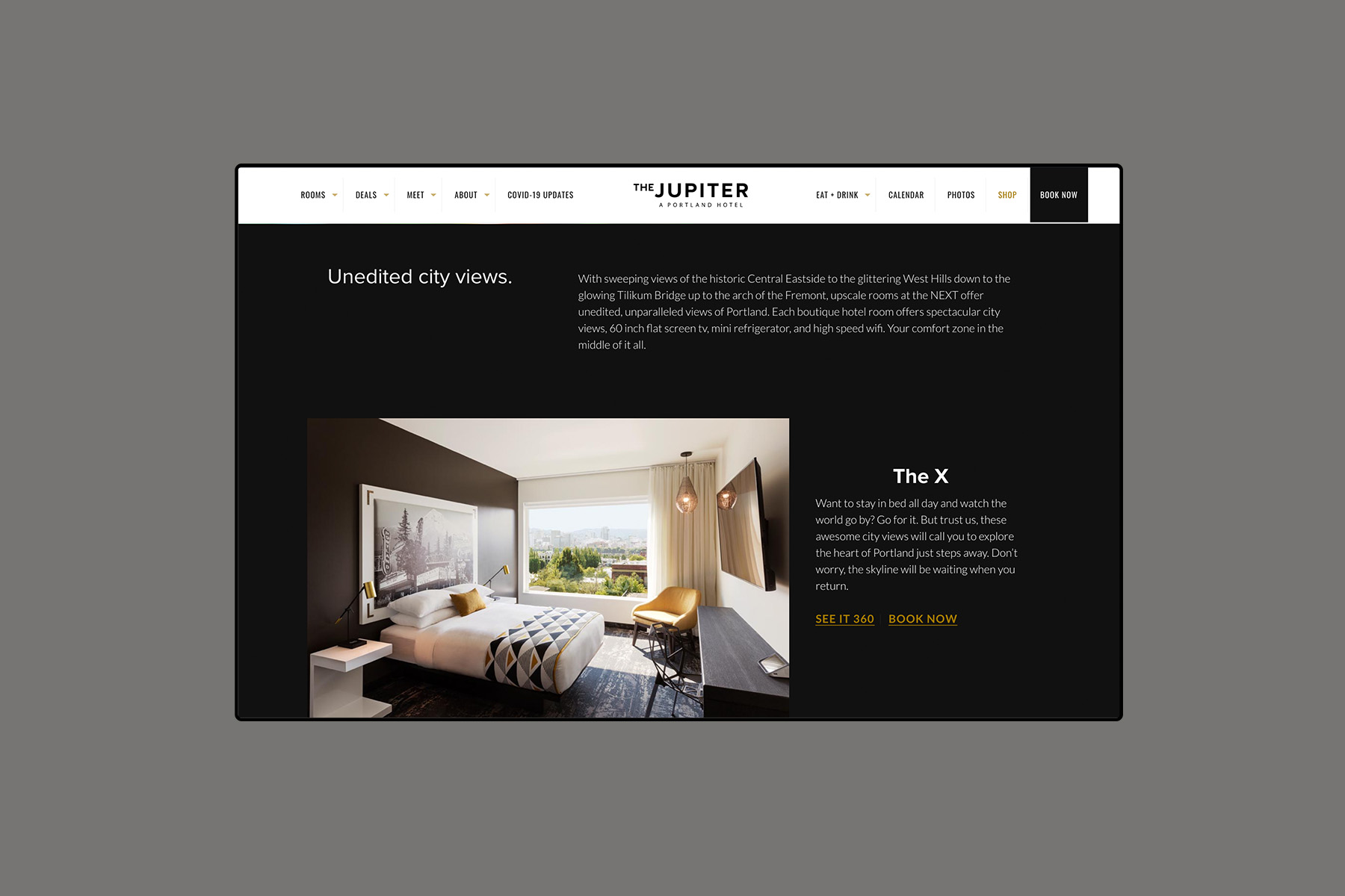 Web design for the jupiter next rooms page