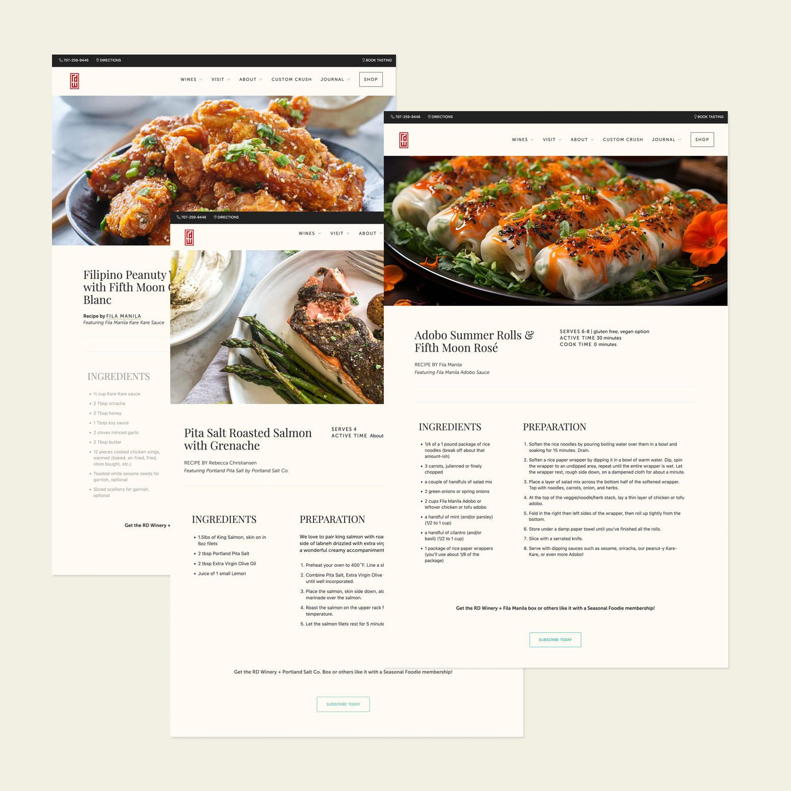 example website recipe blog rd winery